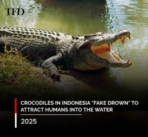 Crocodiles in Indonesia lure people